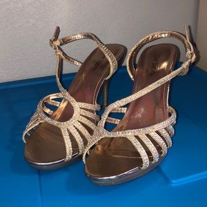 Rose gold bedazzled heels